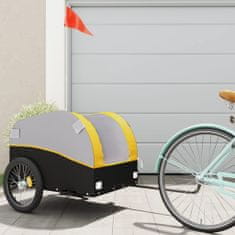shumee Přívěsný vozík za kolo černý a žlutý 45 kg železo