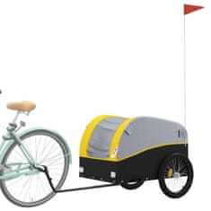 Greatstore Přívěsný vozík za kolo černý a žlutý 45 kg železo