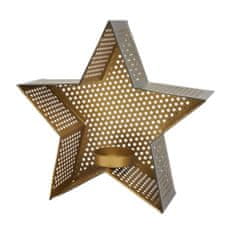 Ostatní Svícen zlatá Hvězda na čajovou svíčku 18 cm