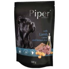 Piper Kapsička pro psa s jehněčí mrkví a hnědou rýží 500g