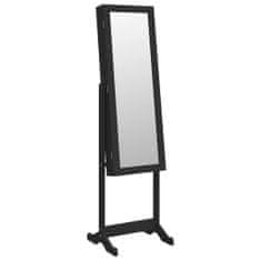 Vidaxl Zrcadlová šperkovnice s LED světly volně stojící černá