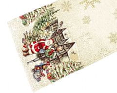 Dimex Vánoční gobelínová štóla, Santa Clausem pohádkové krajině 40 x 100 cm, GO-ag-2