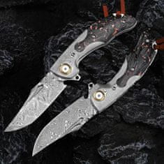 IZMAEL Damaškový lovecký skládací nůž MASTERPIECE Yoshiko-Černá KP29042