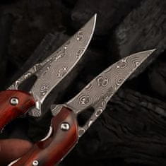 IZMAEL Damaškový lovecký skládací nůž MASTERPIECE Tamasiko-Hnědá KP29049