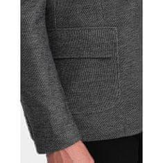 OMBRE Pánské sako s nášivkami na loktech V5 OM-BLZB-0108 černá MDN124029 XL