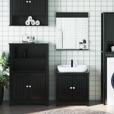 Greatstore 3dílná koupelnová sestava BERG černá masivní borové dřevo