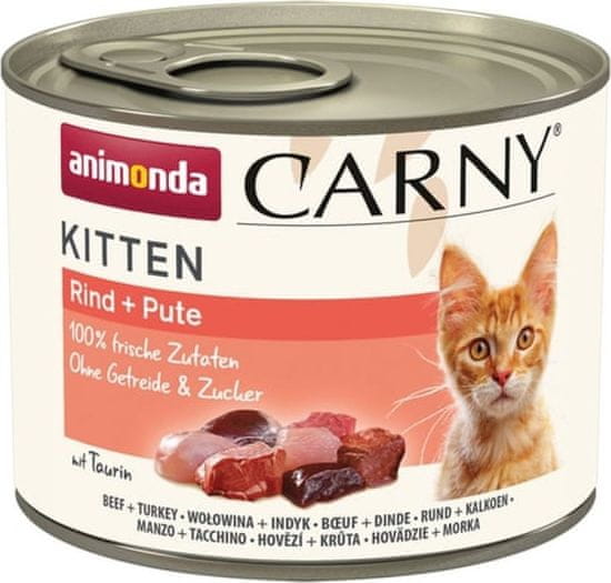 Animonda ANIMONDA konzerva CARNY Kitten - hovězí + krůta 200g
