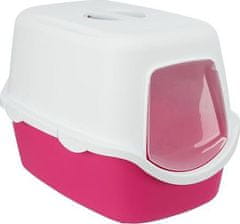 Trixie WC VICO kryté s dvířky, bez filtru 56 x 40 x 40 cm, růžová/bílá - DOPRODEJ