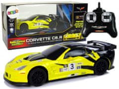 Lean-toys Auto Sportovní R/C 1:24 Corvette Žlutá C6.R 2.4 G Světla