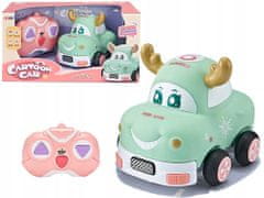 Lean-toys Zelené Autíčko Gumová Guma R/C Růžová Pilot 2,4 G