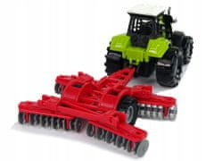 Lean-toys Zelený Traktor Shrnovač Farma Zvuk