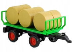 Lean-toys Traktor S Přívěsem Senem Svítí Hra 37,5 Cm
