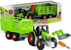 Lean-toys Roztahovací Traktor S Otevíracím Přívěsem 43 Cm