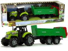 Lean-toys Traktor S Přívěsem Zvuk Zelená Farma