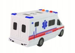 Lean-toys Auto Ambulance Světla Zvuk Bílá Pohon
