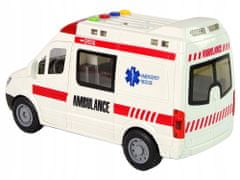 Lean-toys Ambulance Pohotovost Světla Zvuky Frikční Pohon
