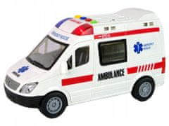 Lean-toys Ambulance Pohotovost Světla Zvuky Frikční Pohon