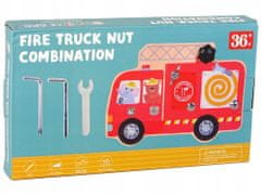 Lean-toys Dřevěný Hasičský Sbor Pro Kroucení Šroubování Šrouby