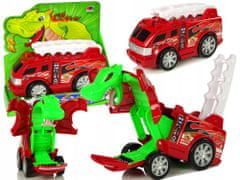 Lean-toys Auto Strážce Transformace Drak 2V1 Hasičský Vůz