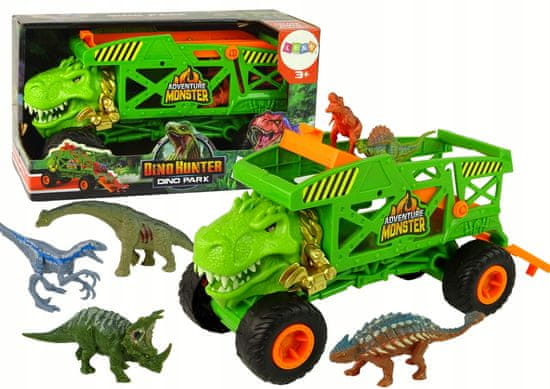 Lean-toys Auto Transporter Dinosaurus Zelená Sada