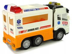 Lean-toys Ambulance Autíčko Na Baterie Světlo Zvuky