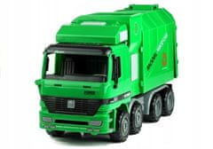 Lean-toys Zelený Popelářský Vůz Velký Otevírací Připínací Koš