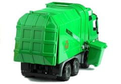 Lean-toys Zelený Popelářský Vůz Velký Otevírací Připínací Koš