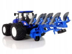 Lean-toys Traktor Na Dálkové Ovládání 1:24 Modrý Pluh Metal
