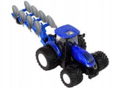 Lean-toys Traktor Na Dálkové Ovládání 1:24 Modrý Pluh Metal