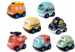 Lean-toys Stavebnice Autek Pro Děti S Nátahem 7 Dílků