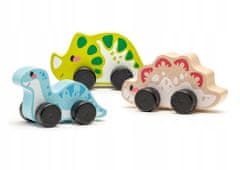 Lean-toys Dřevěná Sada Tří Veselých Dinosaurů 15597