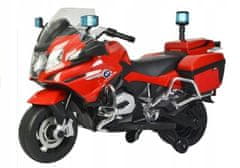 Lean-toys Motorka Na Baterie Bmw R1200 Policie Červená