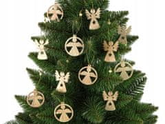 Lean-toys Vánoční Koule Dřevěné Andílky Ozdoby Na Choi