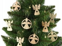 Lean-toys Vánoční Koule Dřevěné Andílky Ozdoby Na Choi