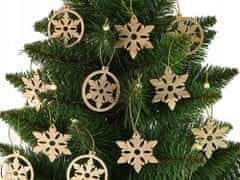 Lean-toys Vánoční Koule Dřevěné Hvězdy Ozdoba Na Vánoční Stromeček 12 Kusů