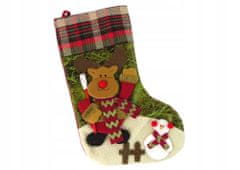 Lean-toys Vánoční Ponožky 47Cm Látkové Na Dárky Renifer Xxl