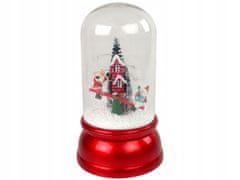 Lean-toys Vánoční Ozdoba V Kopuli Dekorace Sníh Mikuláš Červená