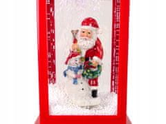 Lean-toys Vánoční Dekorace Lampa Lucerna Santa Clausem 2V1 Koledy Světla