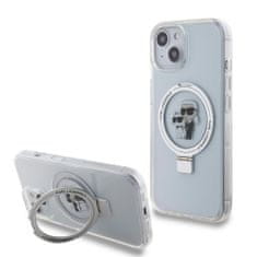 Karl Lagerfeld Ringstand Karl a Choupette kryt s MagSafe pro iPhone 15 Průhledná