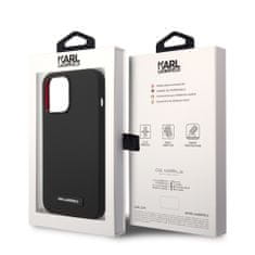 Karl Lagerfeld Liquid Silicone Plaque kryt s MagSafe pro iPhone 15 Pro, černý Černá