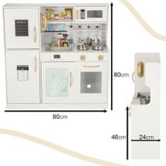 ABC CONNECT Dětská dřevěná kuchyňka s lednicí 80 cm