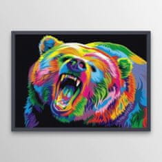 InnoVibe Sada na diamantové malování - duhový medvěd s otevřenou tlamou