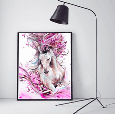 InnoVibe Sada na diamantové malování - růžový abstraktní kůň