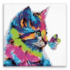InnoVibe Sada na diamantové malování - barevná kočka s motýlkem