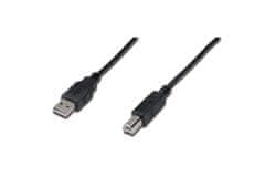 Digitus Připojovací kabel USB 2.0, typ A - B M / M, 1,8 m, černý