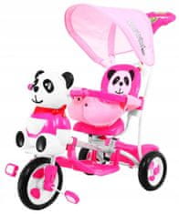 Lean-toys 3-Kolové Dětské Odrážedlo Panda Růžová + Zvuky