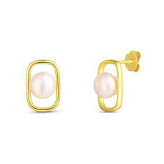 JwL Luxury Pearls Jemné pozlacené náušnice s pravou perlou JL0828