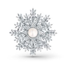 JwL Luxury Pearls Třpytivá brož Vločka 2v1 s pravou perlou JL0847