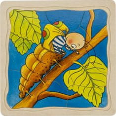 Goki Vývojové dřevěné puzzle Motýl