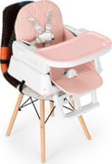 EcoToys Jídelní židlička 3v1 růžová